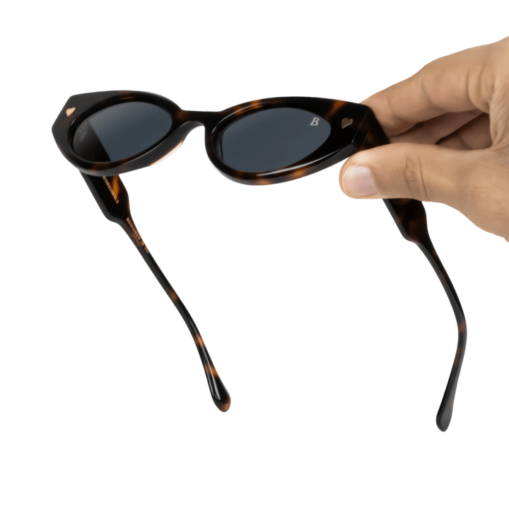 Heart: Lunettes de soleil de luxe Havane - Bleather Maroc