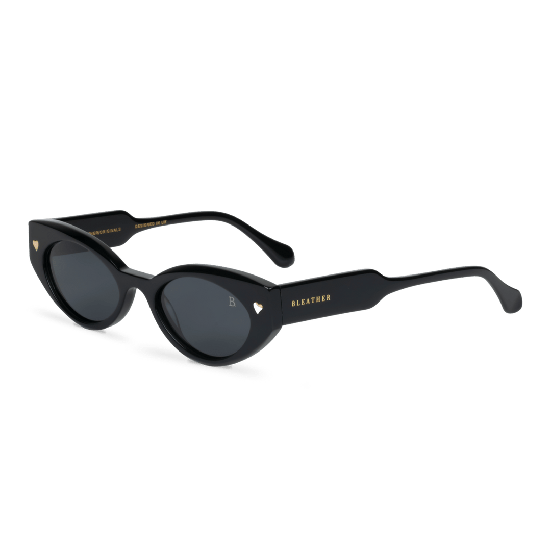 Heart: Lunettes de soleil de luxe Noir - Bleather Maroc