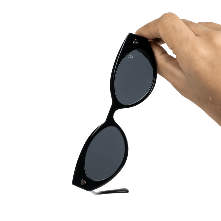 Heart: Lunettes de soleil de luxe Noir - Bleather Maroc