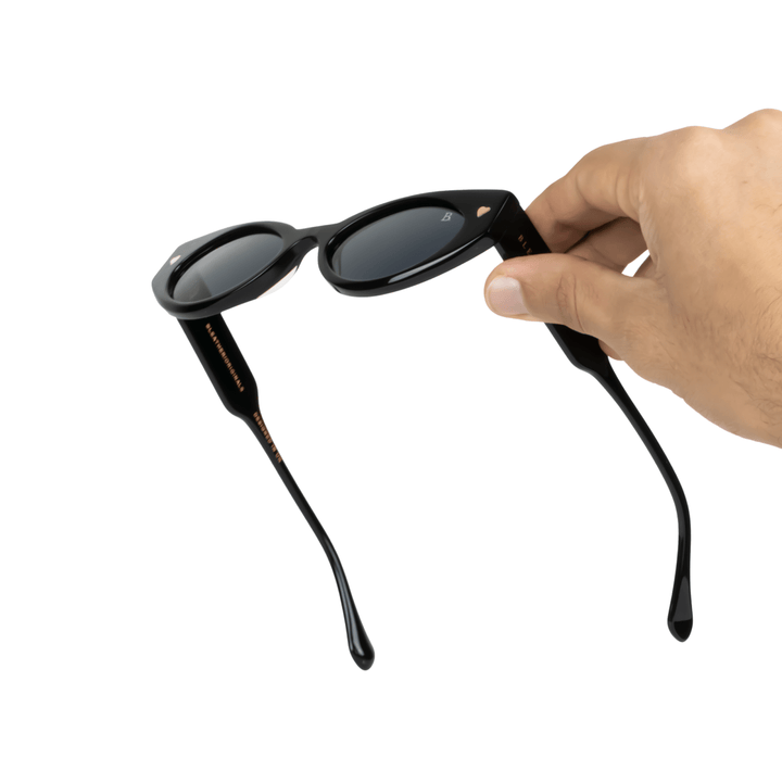 Heart: Lunettes de soleil de luxe Noir - Bleather Maroc