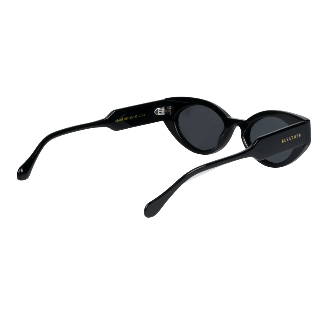 Heart: Lunettes de soleil de luxe Noir - Bleather Maroc