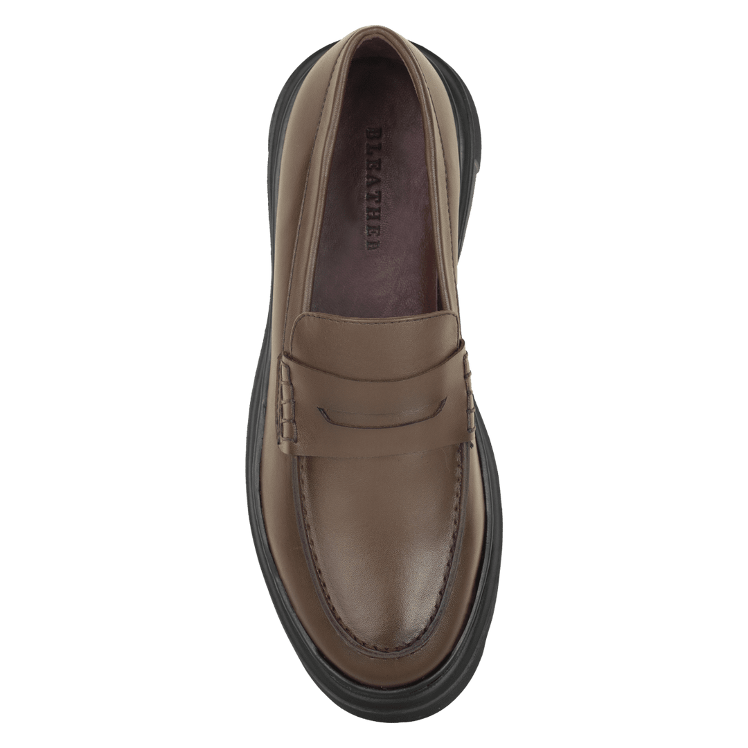 Heather: Mocassin Femme - Cuir Marron - Bleather Maroc