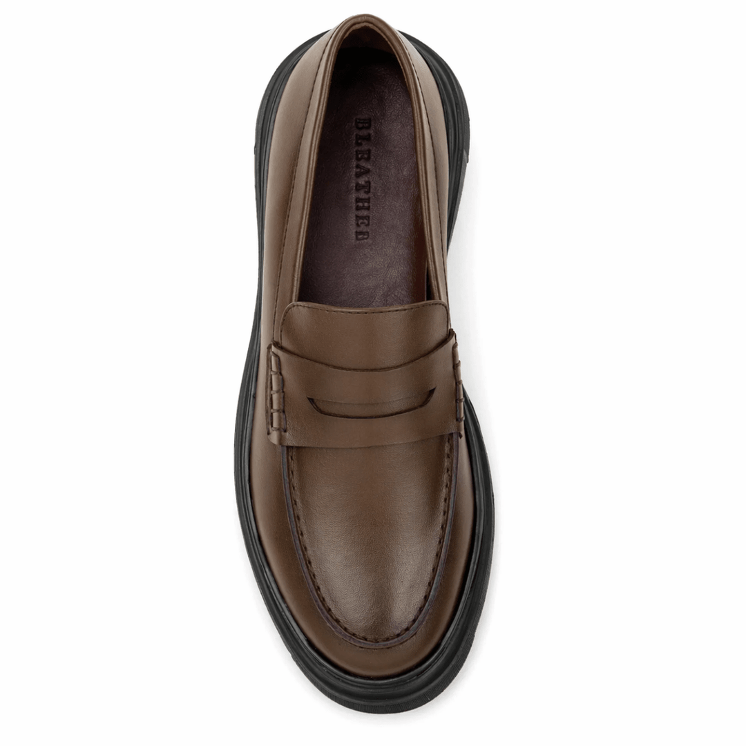 Heather: Mocassin Femme - Cuir Marron - Bleather Maroc