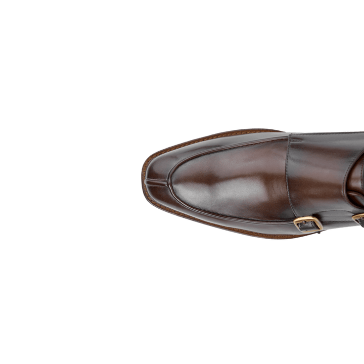 Henry: Chaussures à boucles - Cuir Marron - Bleather Maroc