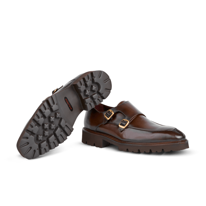 Henry: Chaussures à boucles - Cuir Marron - Bleather Maroc