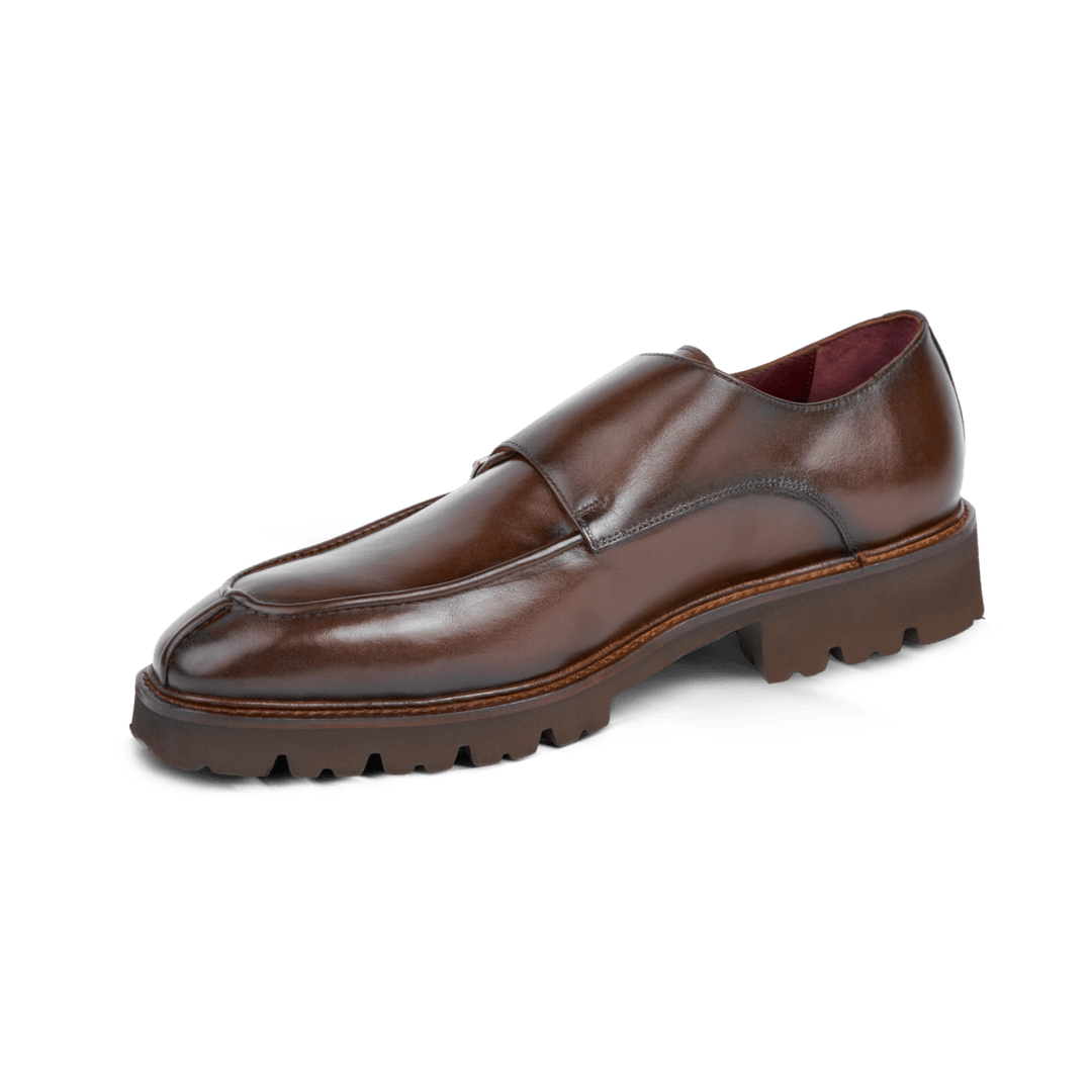 Henry: Chaussures à boucles - Cuir Marron - Bleather Maroc