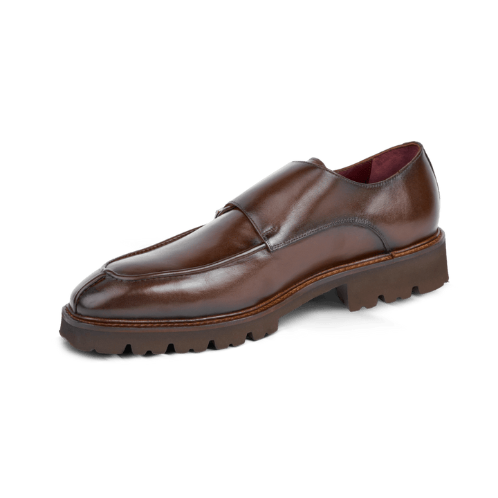 Henry: Chaussures à boucles - Cuir Marron - Bleather Maroc