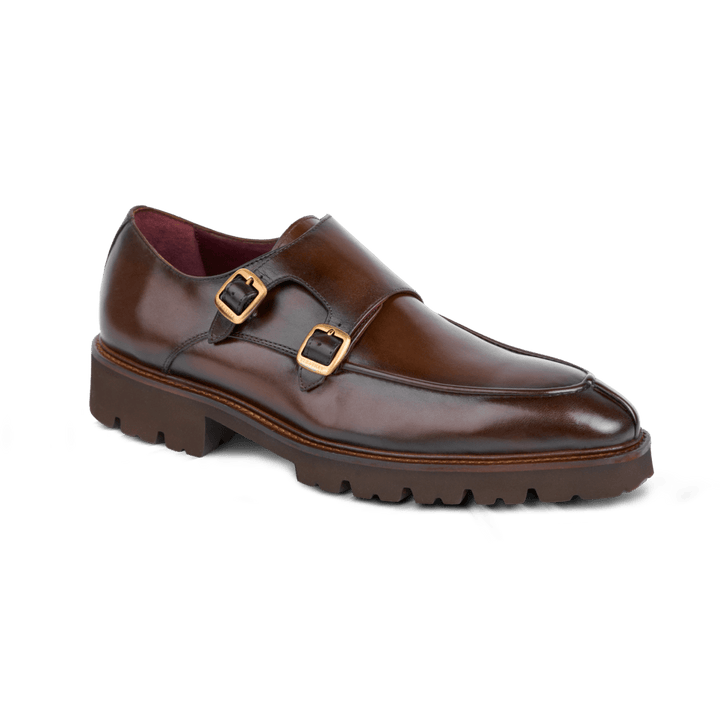 Henry: Chaussures à boucles - Cuir Marron - Bleather Maroc