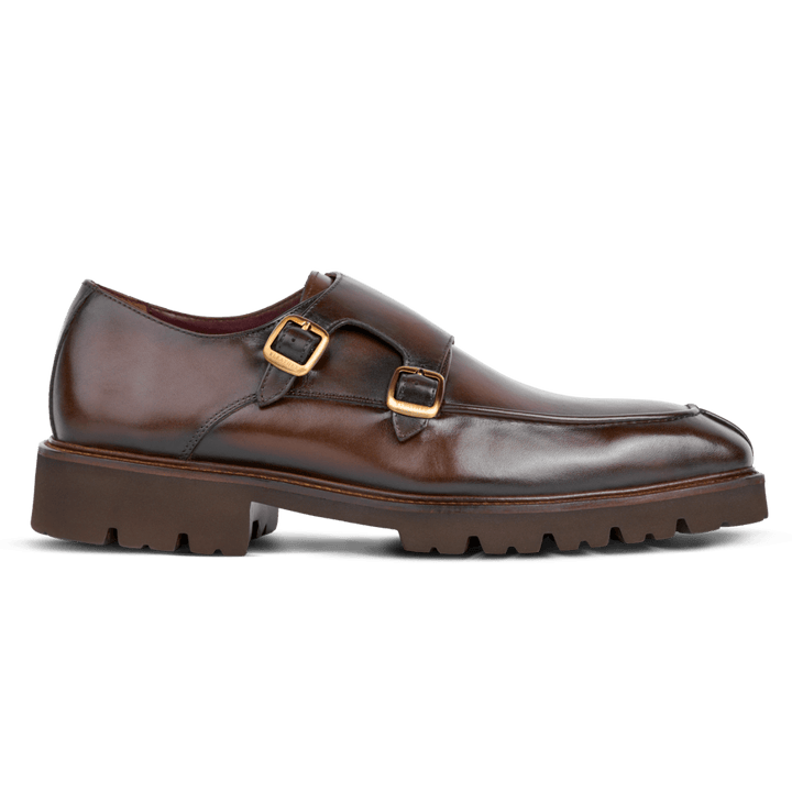 Henry: Chaussures à boucles - Cuir Marron - Bleather Maroc