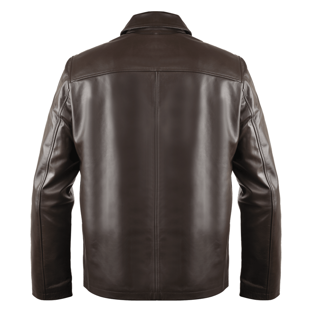 Heritage: Jacket Homme - Cuir Marron Chocolat - Bleather Maroc