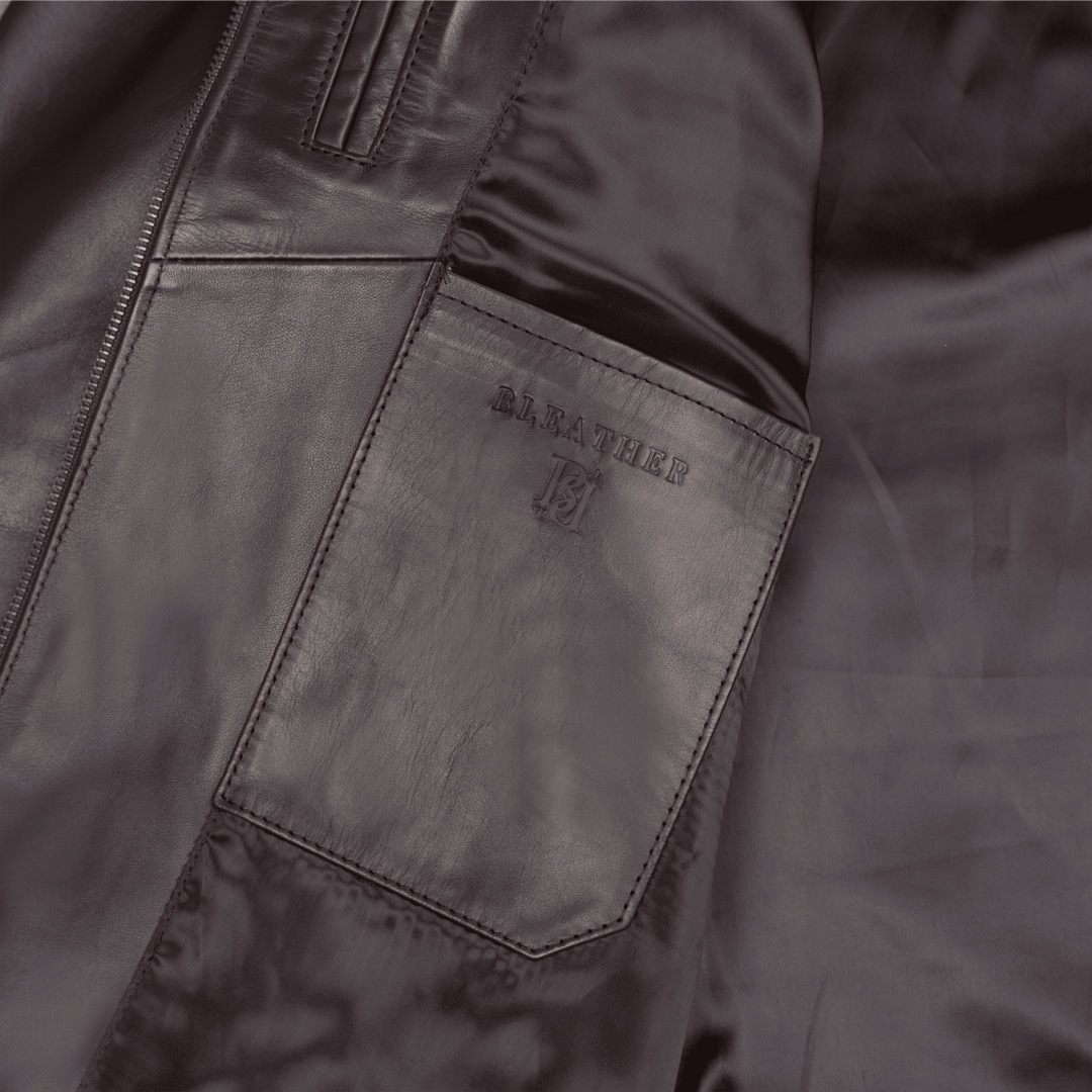 Heritage: Jacket Homme - Cuir Marron Chocolat - Bleather Maroc
