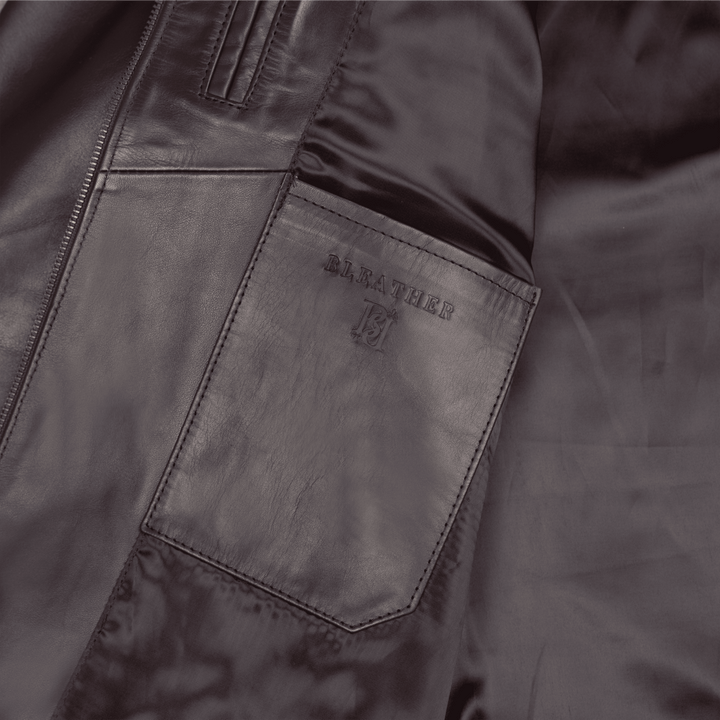 Heritage: Jacket Homme - Cuir Marron Chocolat - Bleather Maroc