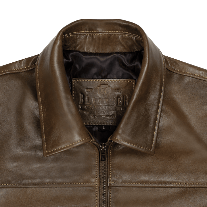 Heritage: Jacket Hommes - Cuir Marron patiné - Bleather Maroc