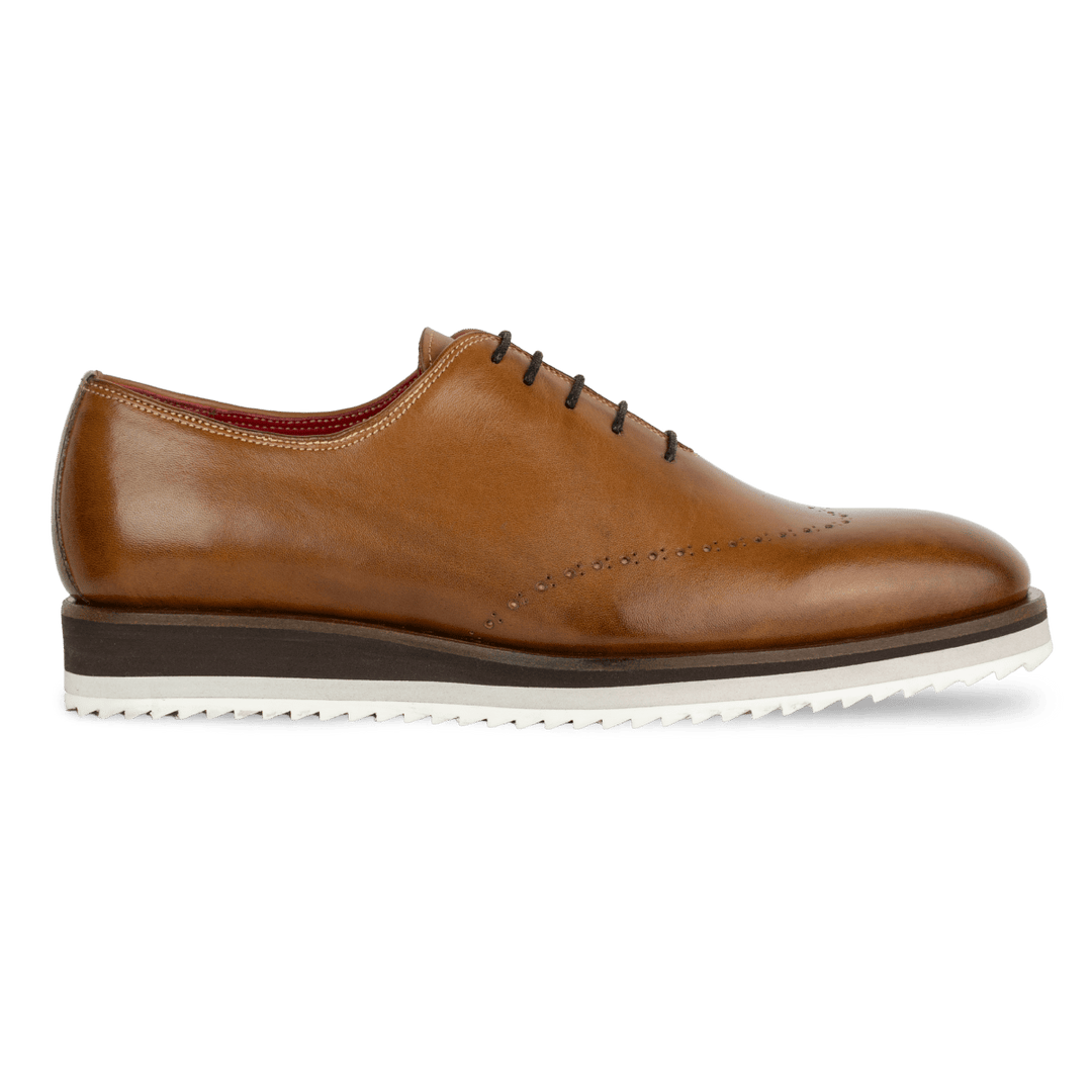 Horton : Richelieu Homme - Cuir Camel - Bleather Maroc
