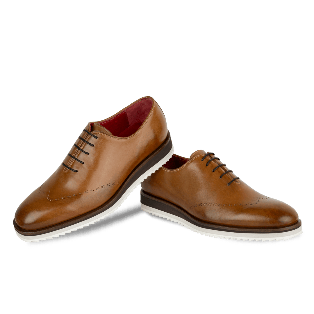 Horton : Richelieu Homme - Cuir Camel - Bleather Maroc