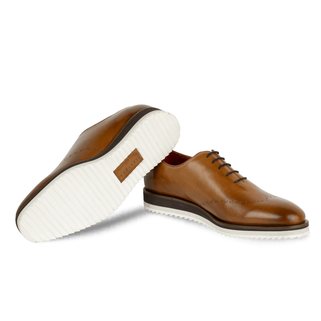 Horton : Richelieu Homme - Cuir Camel - Bleather Maroc