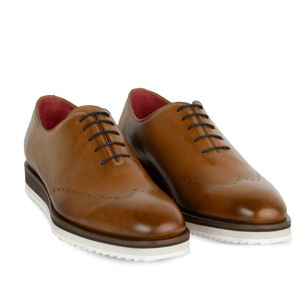 Horton : Richelieu Homme - Cuir Camel - Bleather Maroc