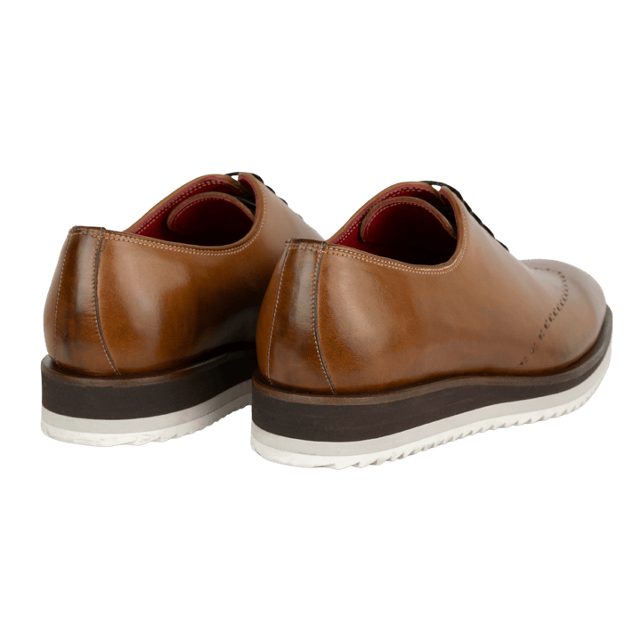 Horton : Richelieu Homme - Cuir Camel - Bleather Maroc