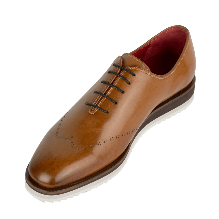 Horton : Richelieu Homme - Cuir Camel - Bleather Maroc