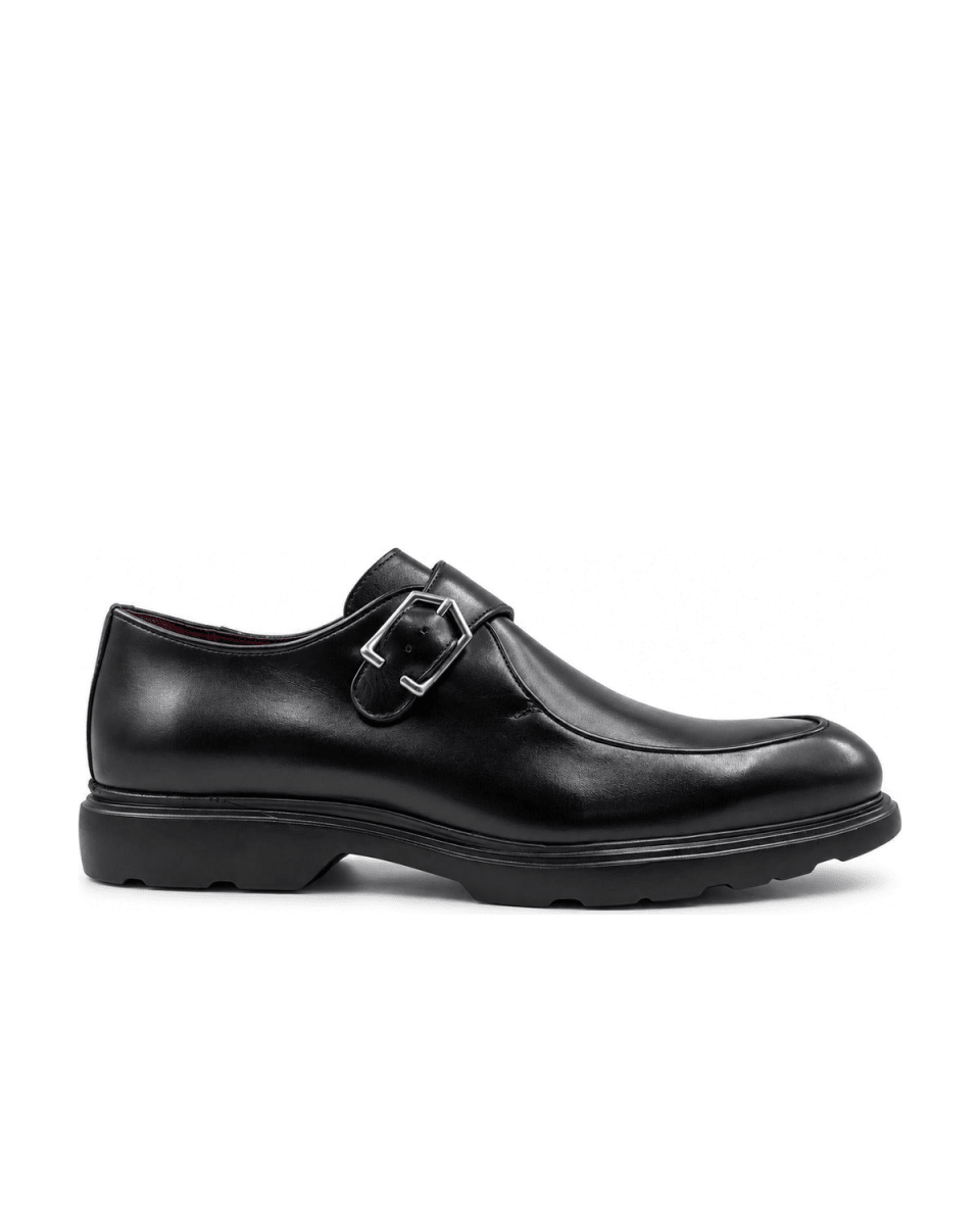 Hugo: Chaussures à boucles - Cuir Noir - Bleather Maroc