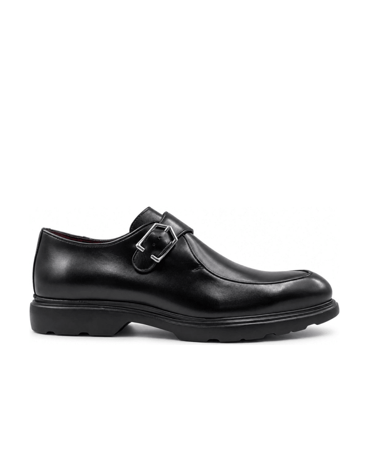 Hugo: Chaussures à boucles - Cuir Noir - Bleather Maroc