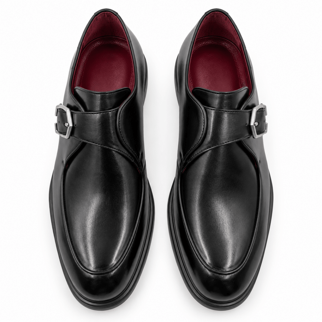 Hugo: Chaussures à boucles - Cuir Noir - Bleather Maroc