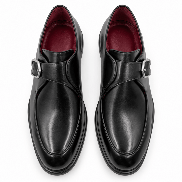 Hugo: Chaussures à boucles - Cuir Noir - Bleather Maroc