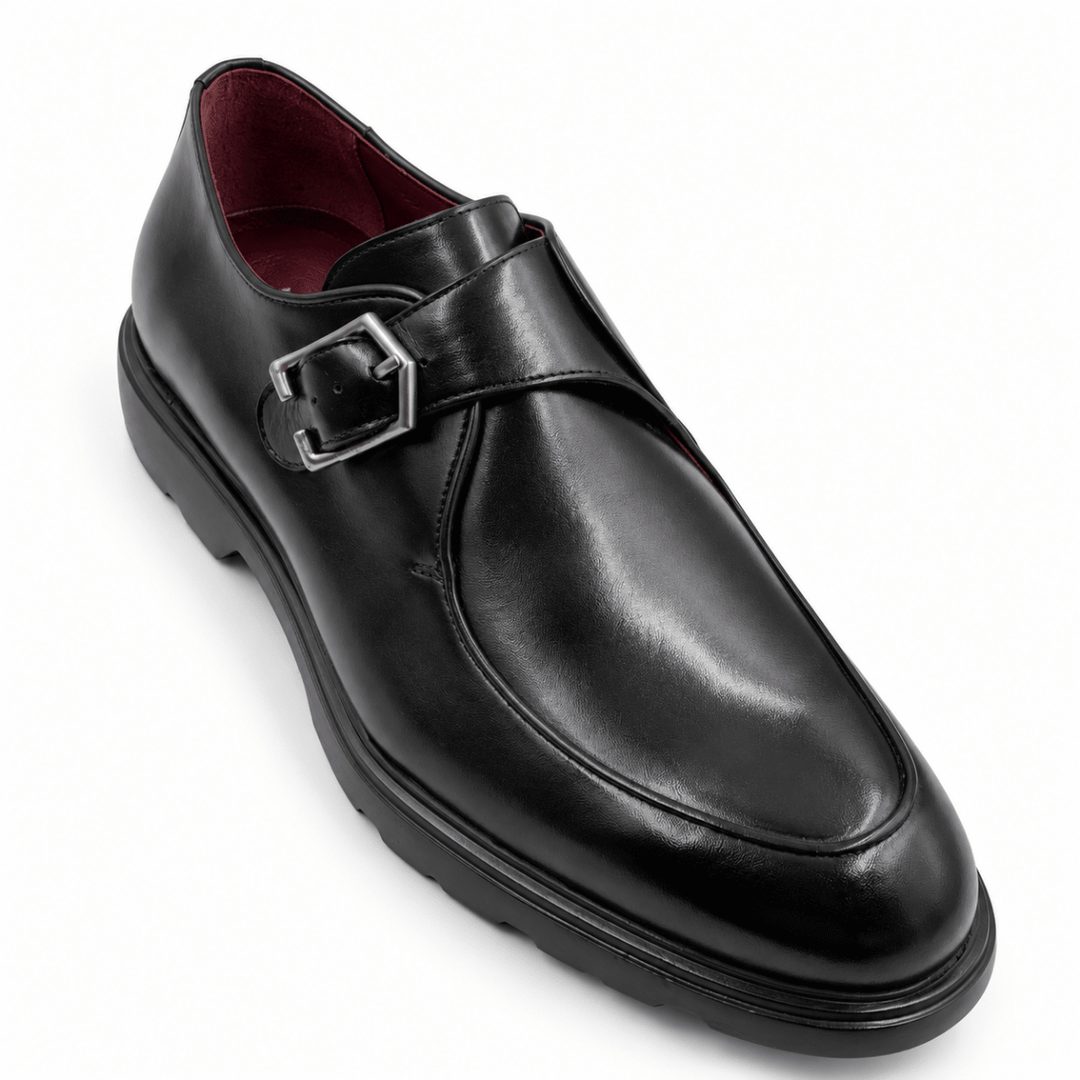 Hugo: Chaussures à boucles - Cuir Noir - Bleather Maroc