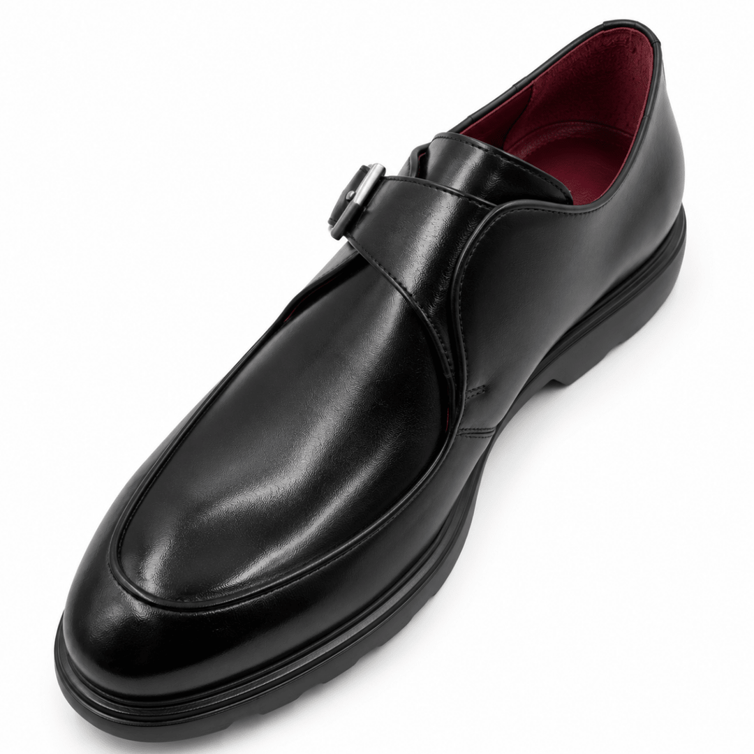 Hugo: Chaussures à boucles - Cuir Noir - Bleather Maroc