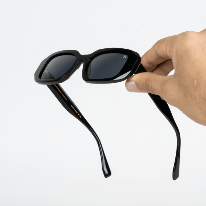 Iconic: Lunettes de soleil de luxe Noir - Bleather Maroc