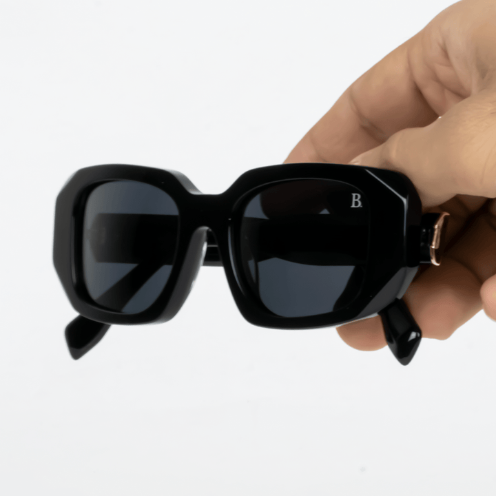 Iconic: Lunettes de soleil de luxe Noir - Bleather Maroc
