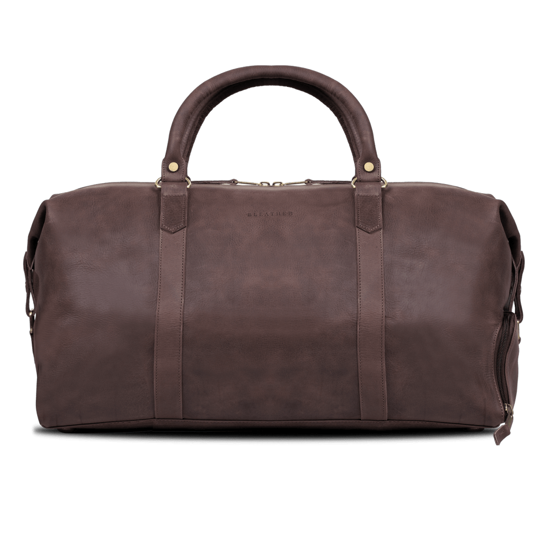Sac de Voyage Rectangulaire en Cuir Véritable Marron Sac de Voyage Rectangulaire en Cuir Véritable Marron