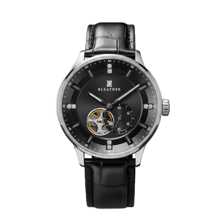 Imperium : Montre Automatique Homme – Cuir Croco Noir - Bleather Maroc