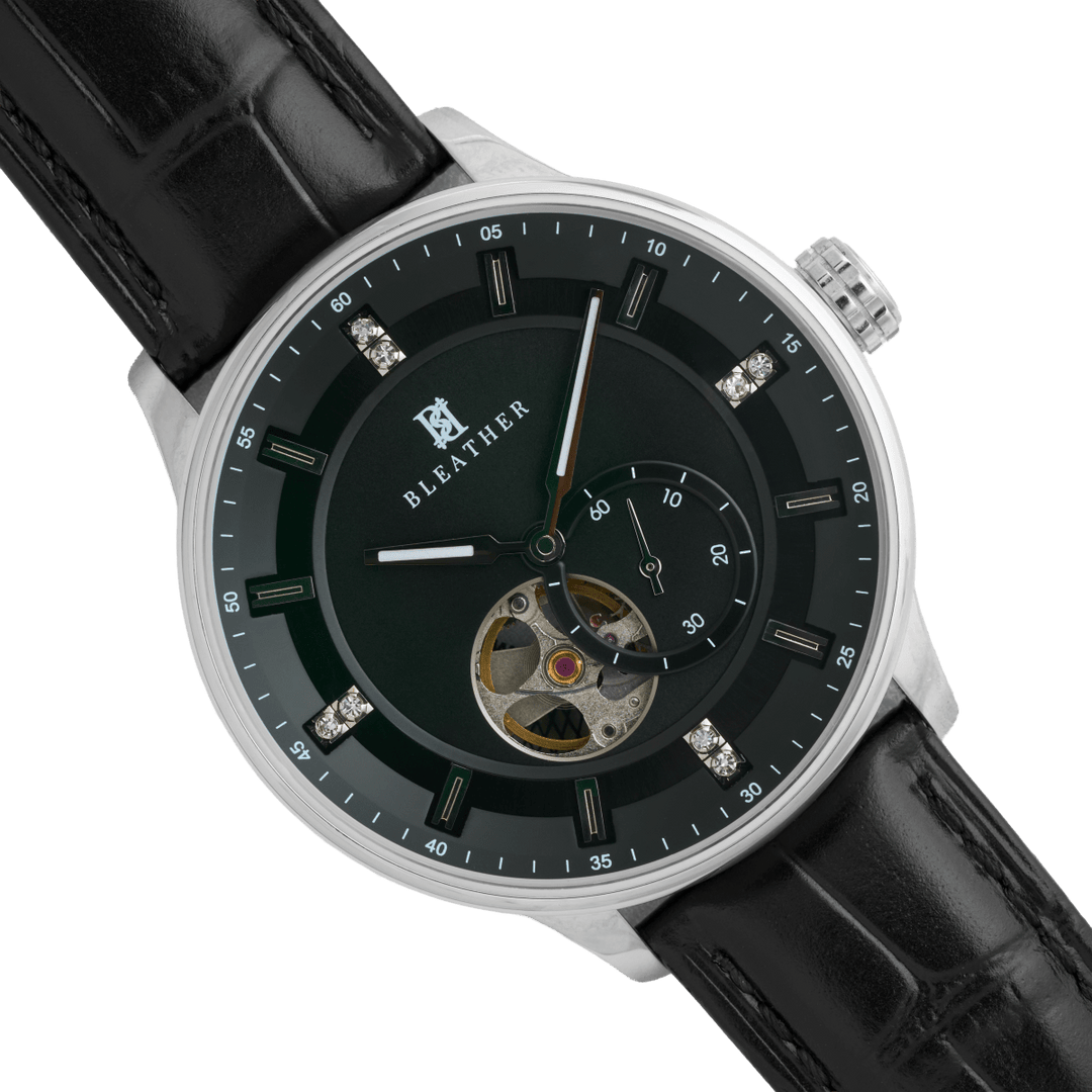 Imperium : Montre Automatique Homme – Cuir Croco Noir - Bleather Maroc