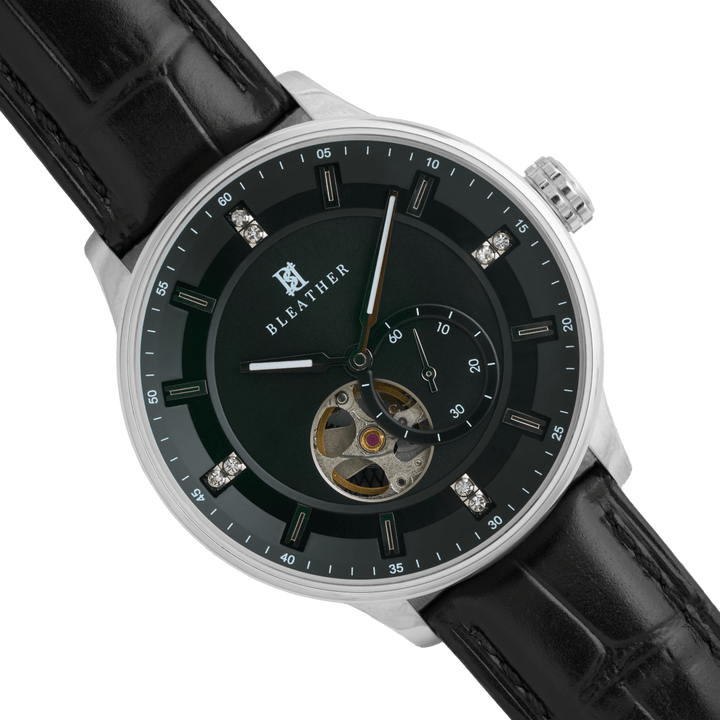 Imperium : Montre Automatique Homme – Cuir Croco Noir - Bleather Maroc