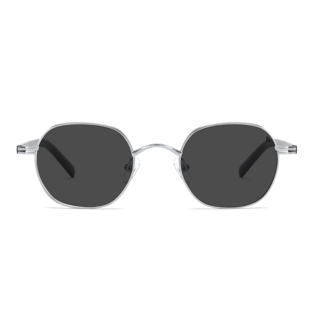 Iris: Lunettes de soleil de luxe Argente Noir - Bleather Maroc