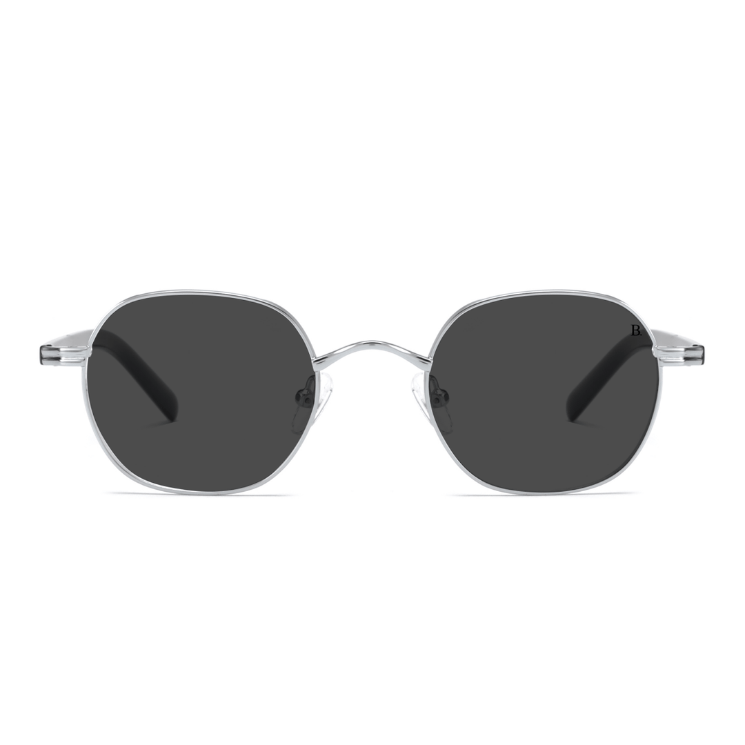 Iris: Lunettes de soleil de luxe Argente Noir - Bleather Maroc