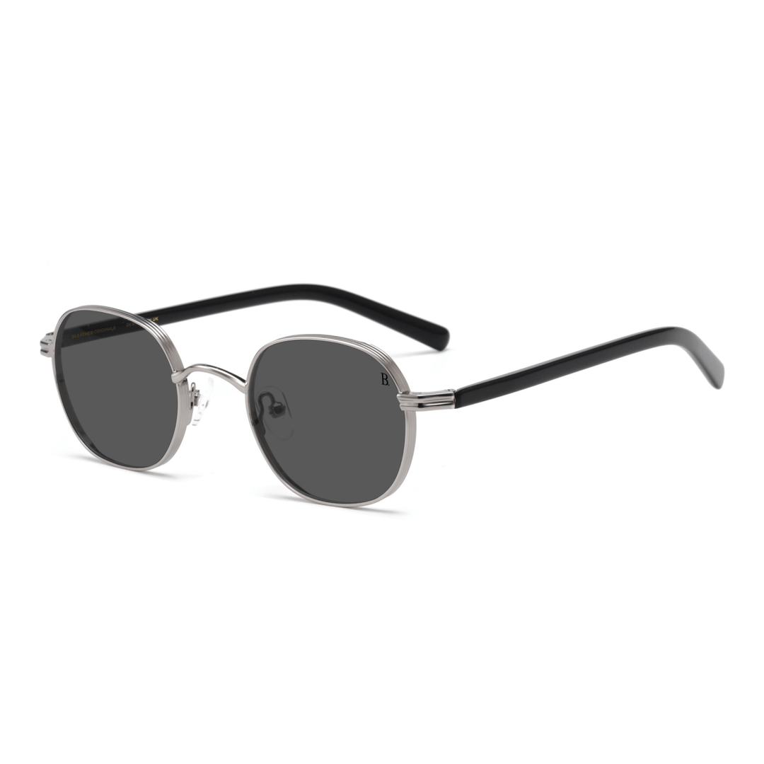 Iris: Lunettes de soleil de luxe Argente Noir - Bleather Maroc