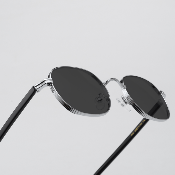 Iris: Lunettes de soleil de luxe Argente Noir - Bleather Maroc