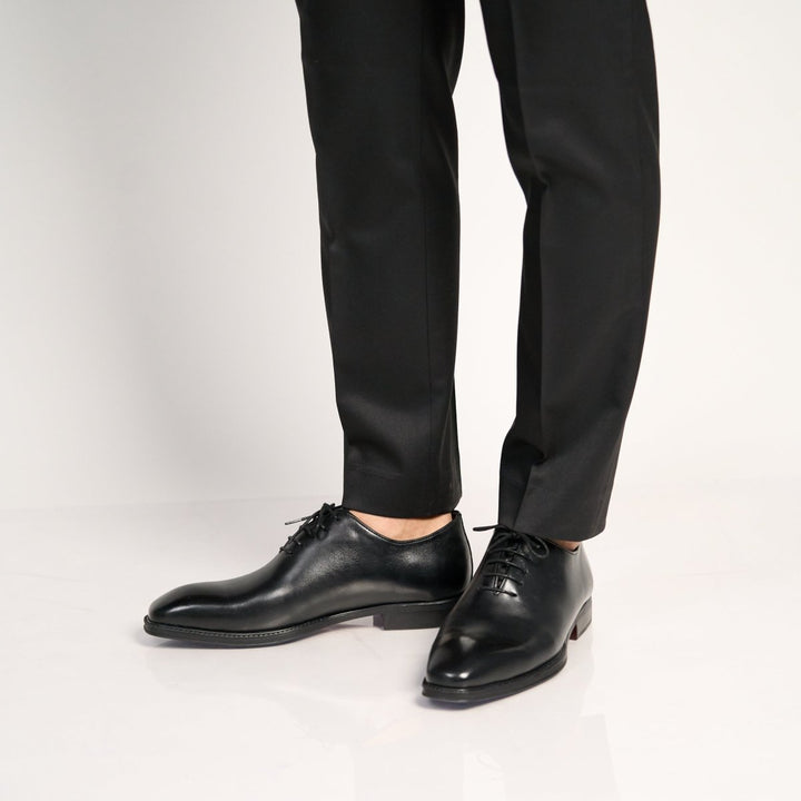 James: Richelieu Homme - Cuir Noir - Bleather Maroc