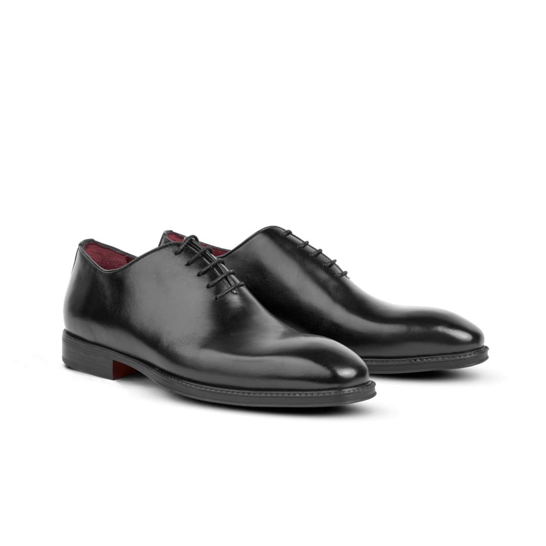 James: Richelieu Homme - Cuir Noir - Bleather Maroc