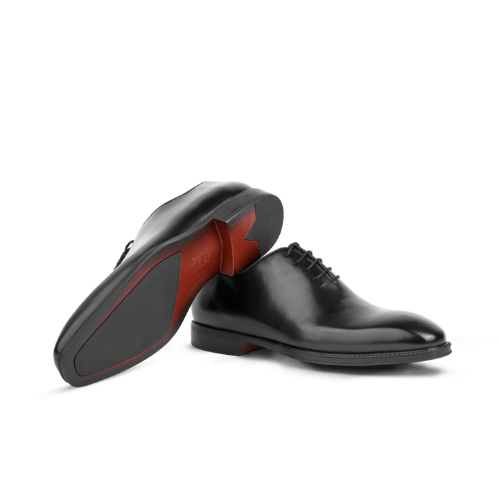 James: Richelieu Homme - Cuir Noir - Bleather Maroc