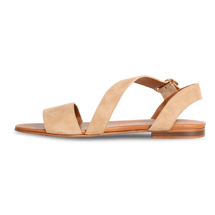 Kaya : Sandales Femme - Daim Beige - Bleather Maroc