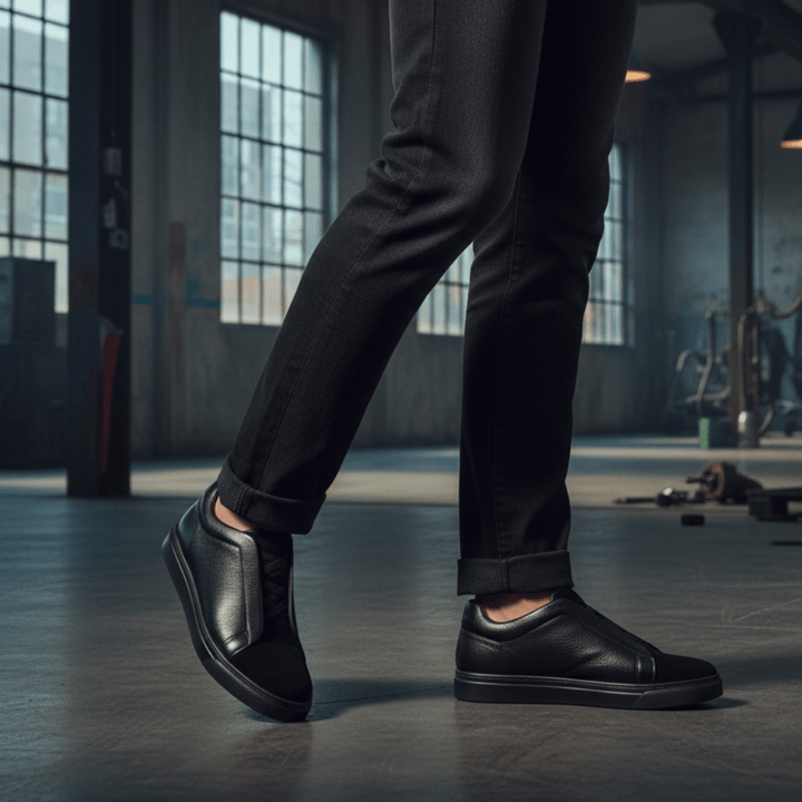 kingsley : Sneakers Homme - Cuir Noir - Bleather Maroc