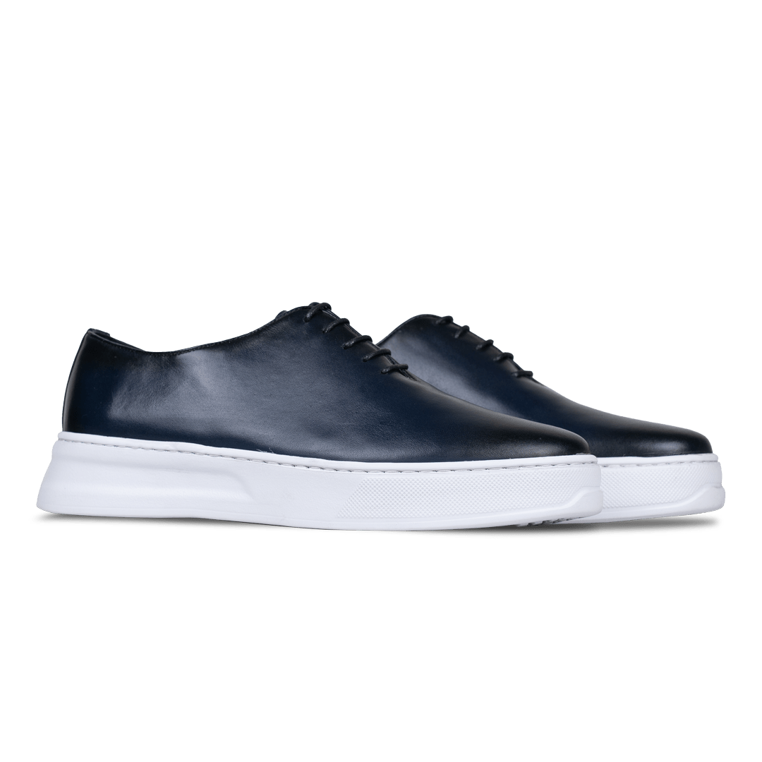 Kirk: Sneakers Homme - Cuir Bleu - Bleather Maroc