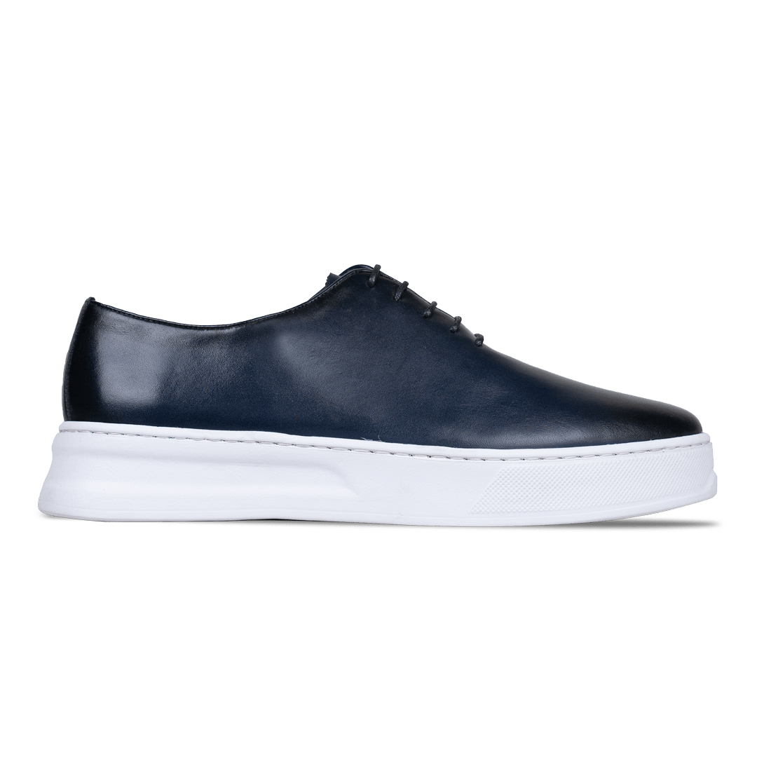 Kirk: Sneakers Homme - Cuir Bleu - Bleather Maroc