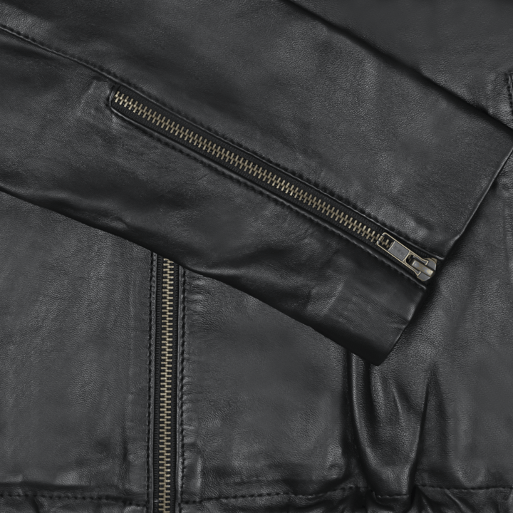 Kylie: Jacket Femme - Cuir Noir - Bleather Maroc