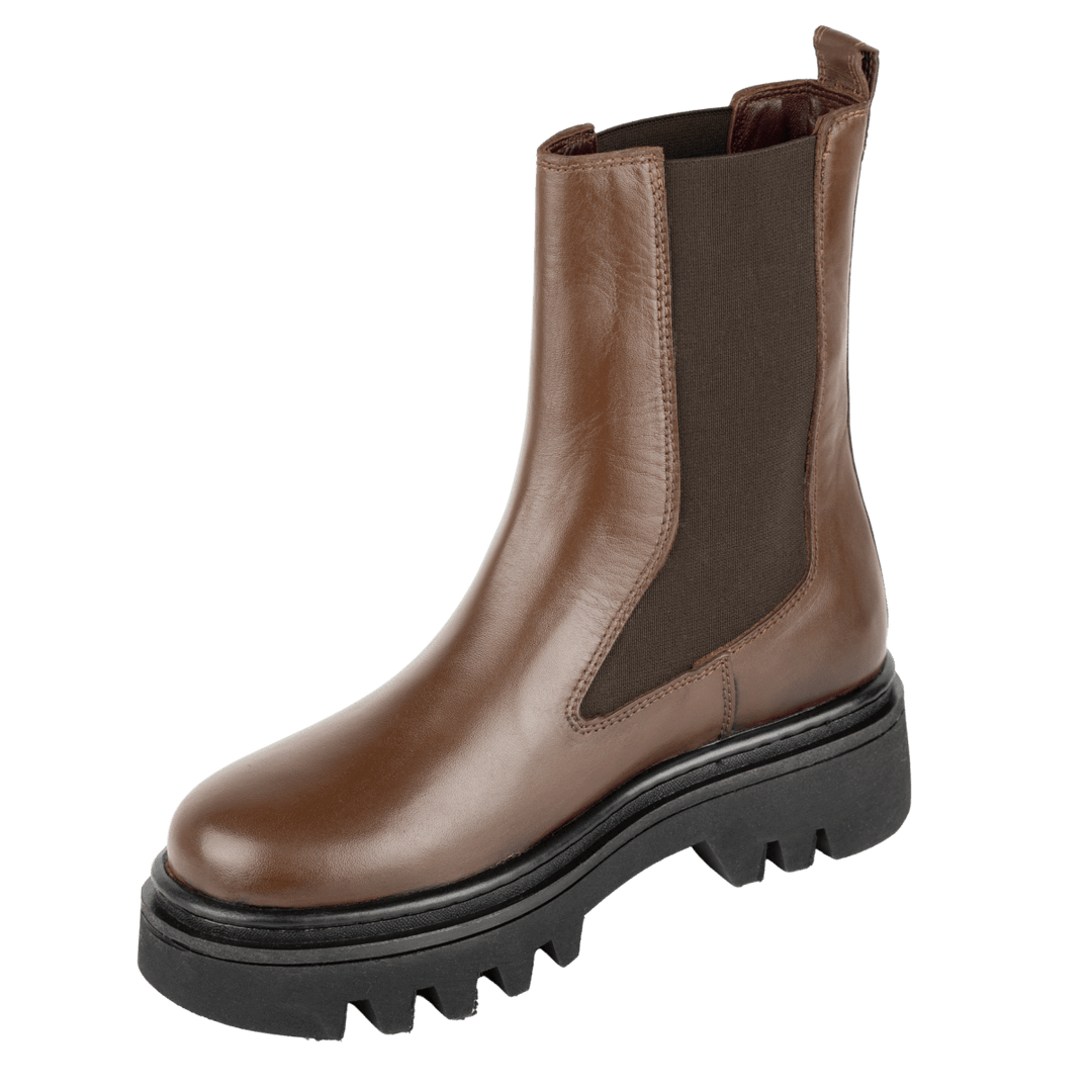 Lawrence: Bottes Femme - Cuir Marron - Bleather Maroc