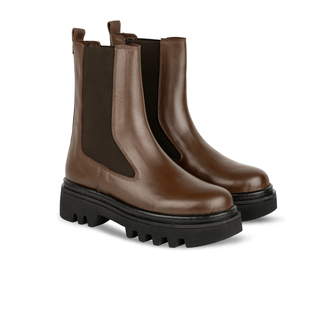 Lawrence: Bottes Femme - Cuir Marron - Bleather Maroc