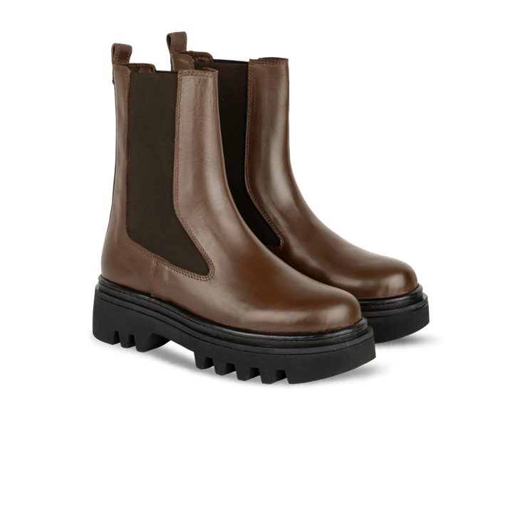 Lawrence: Bottes Femme - Cuir Marron - Bleather Maroc